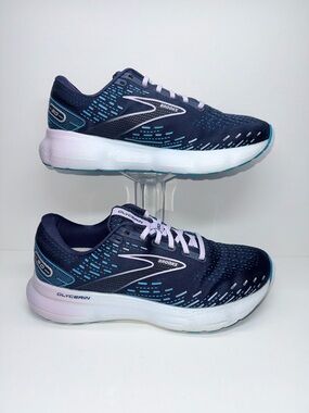 Brooks GLYCERIN 20  Women’s Running Shoes - Navy with Light Blue, WIDE